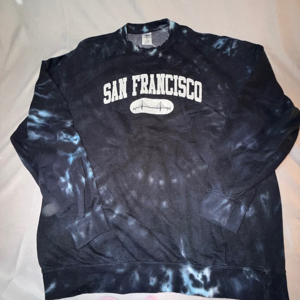 Ocean Beach Company Sweatshirt Mens XL Black‎ Tie Dye Excellent San Francisco SG